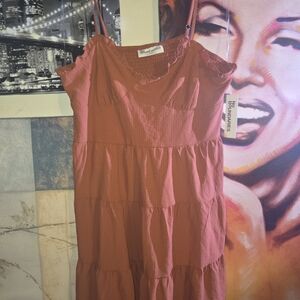 No Boundaries Strapless Dress - Rust